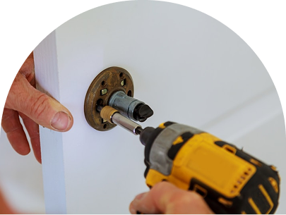 Door installation close-up